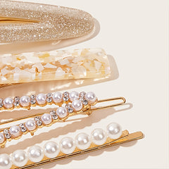 Pearl Zircon Sparkling Hair Clip Set