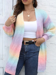  Rainbow Ombre Print Knit Cardigan