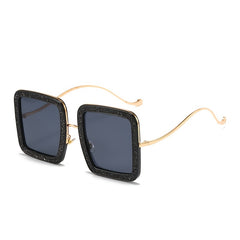 Glitter Diamond Square Frame Sunglasses