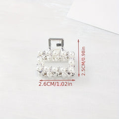 4pcs Silvery Mini Hair Claw with Faux Pearl Ponytail Holder