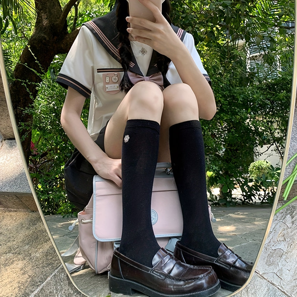 Cat Claw Embroidery Socks Crew Stockings Women's Hosiery