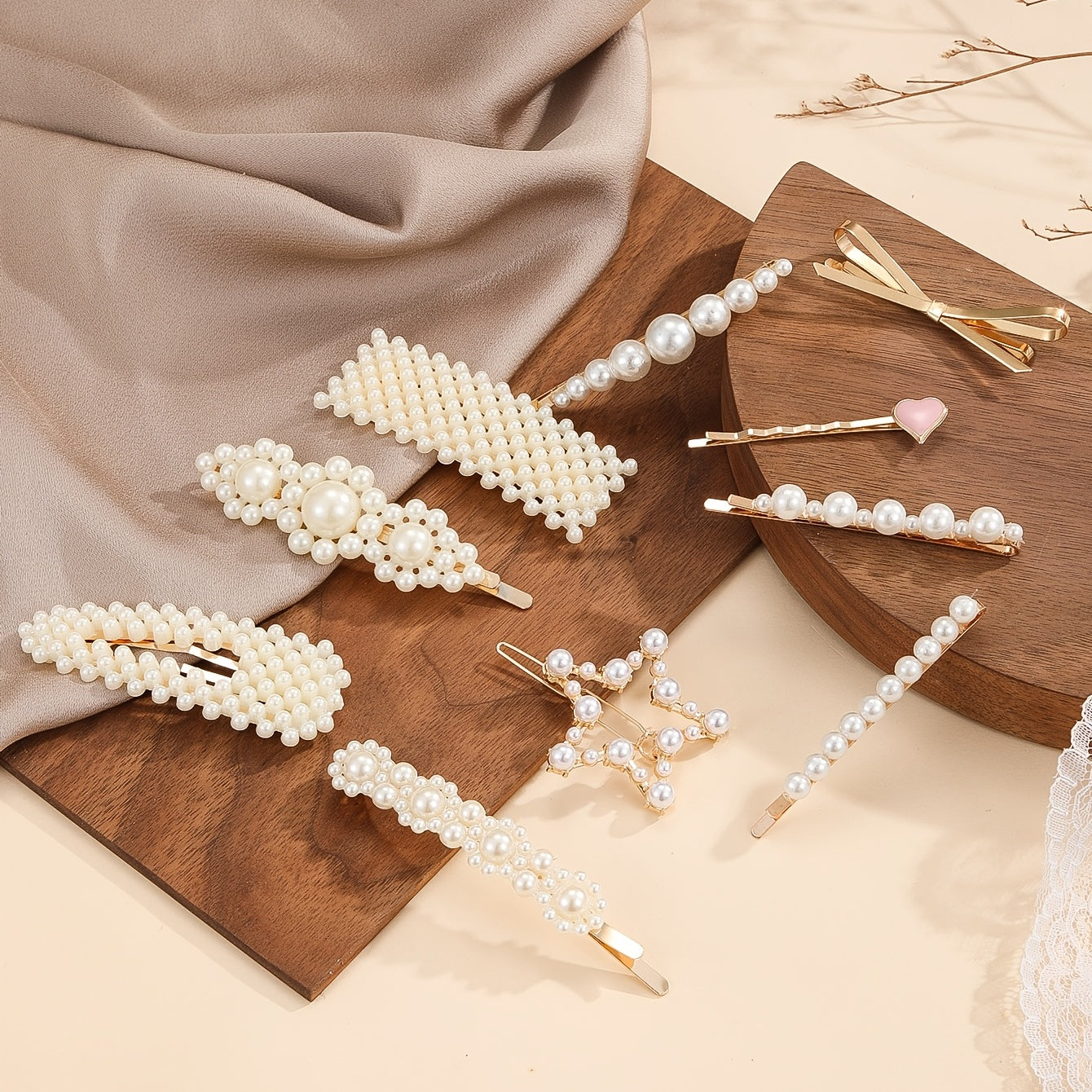 10pcs Pearl Barrettes Hair Clip Bridal Hair Accessories