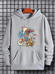 Cartoon Bear Print Hoodie Men's Graphic Pullover Hoodie