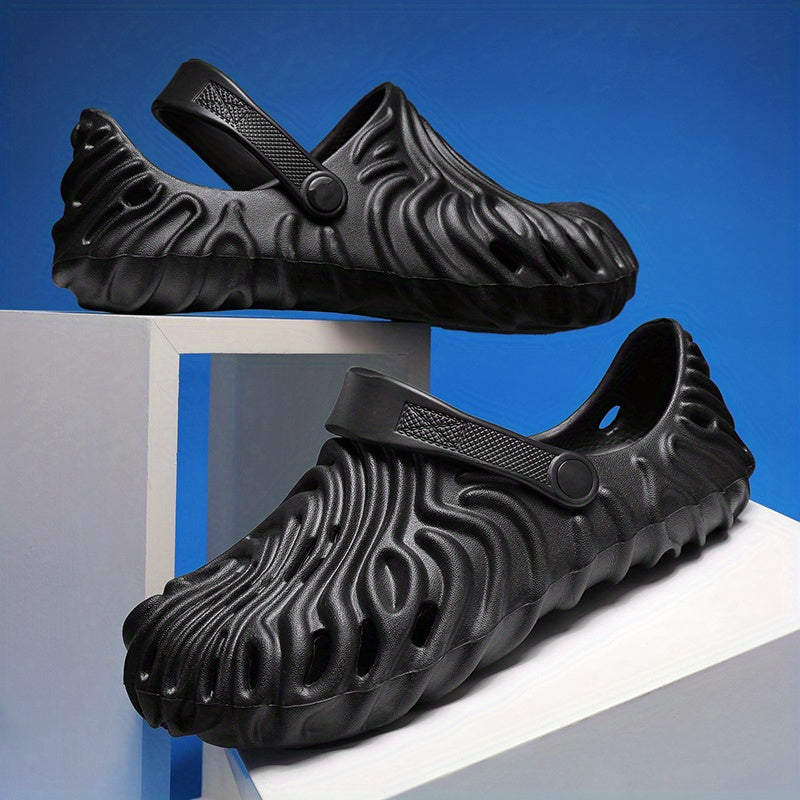 Men's Casual Striped Clogs Slip On Garden Shoes Spring Summer