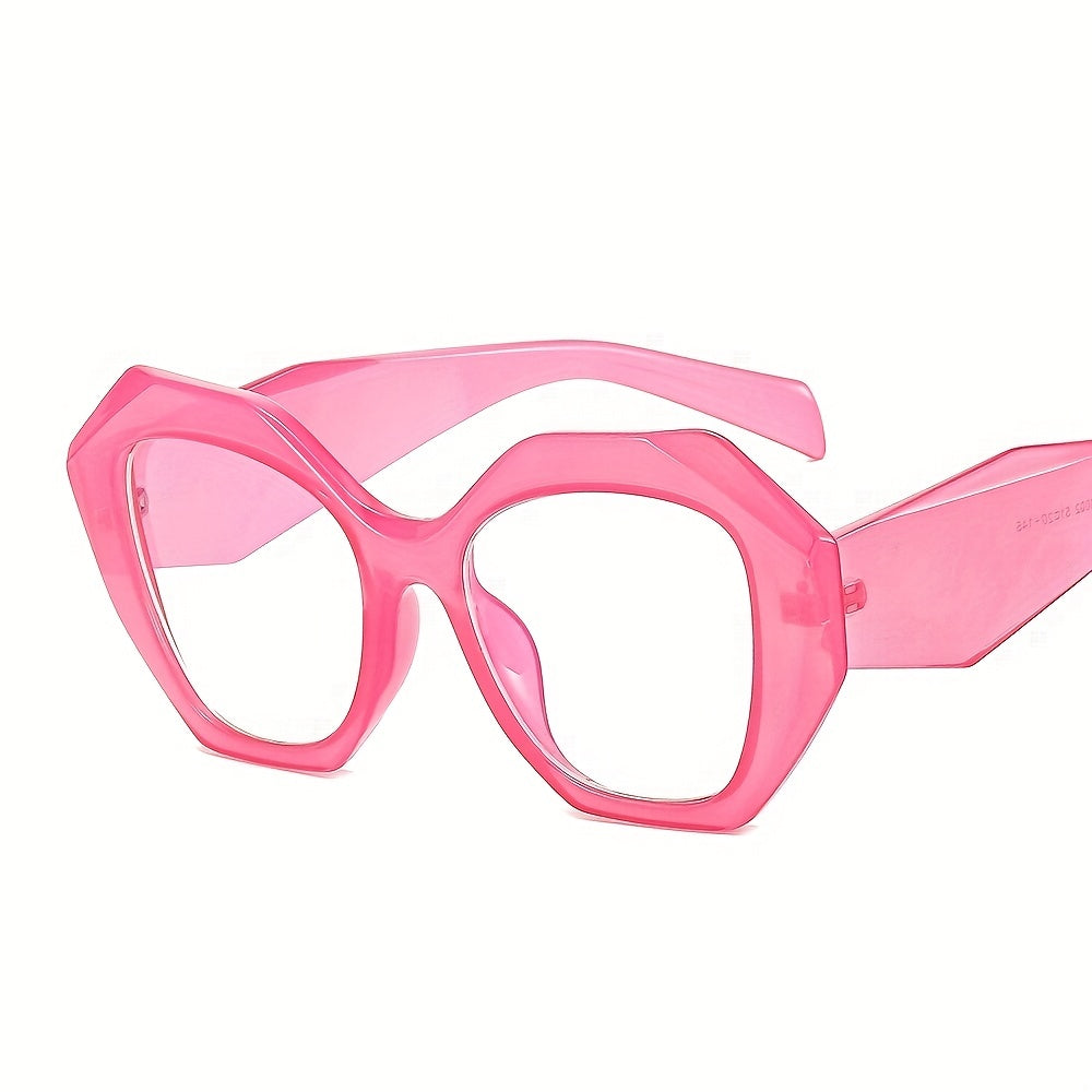 Geometric Frame Clear Lens Glasses For Women Men Y2K Candy Anti Light Glasses