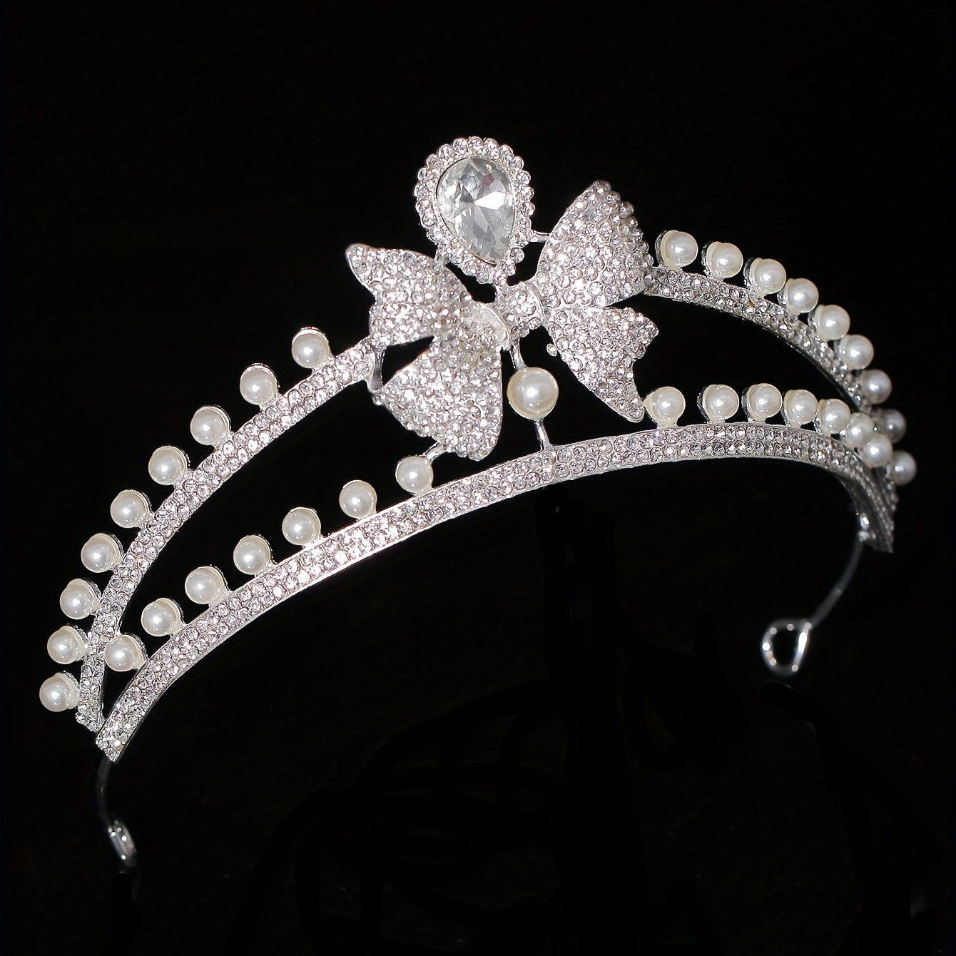 3pcs Wedding Crown Necklace Earrings Set Crown Jewelry