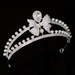 3pcs Wedding Crown Necklace Earrings Set Crown Jewelry