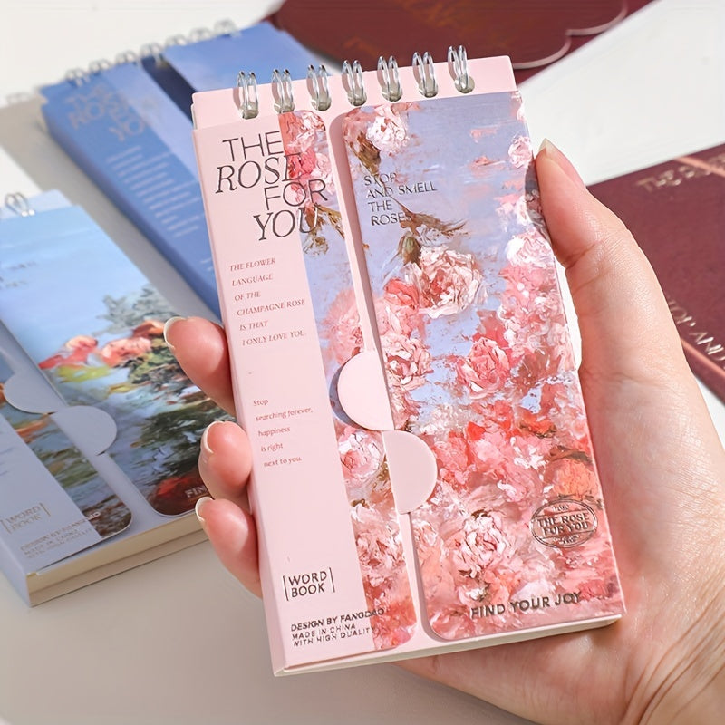 1pc 80 Roses And You Series Vocabulary Book Portable Dictation Pocket Notebook