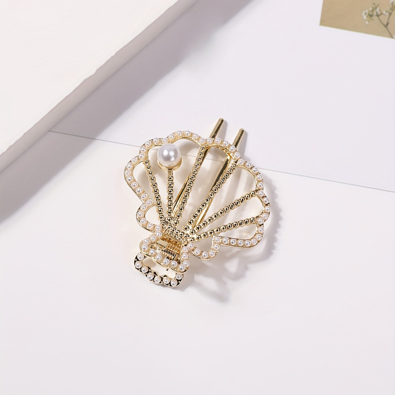 Vintage Rhinestone Pearl Hair Clip Sweet Hair Accessory