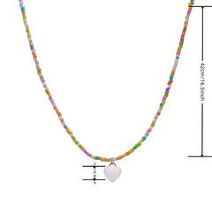 Y2K Candy Chain Beads Necklace Colorful Clavicle Love Summer Jewelry Gift