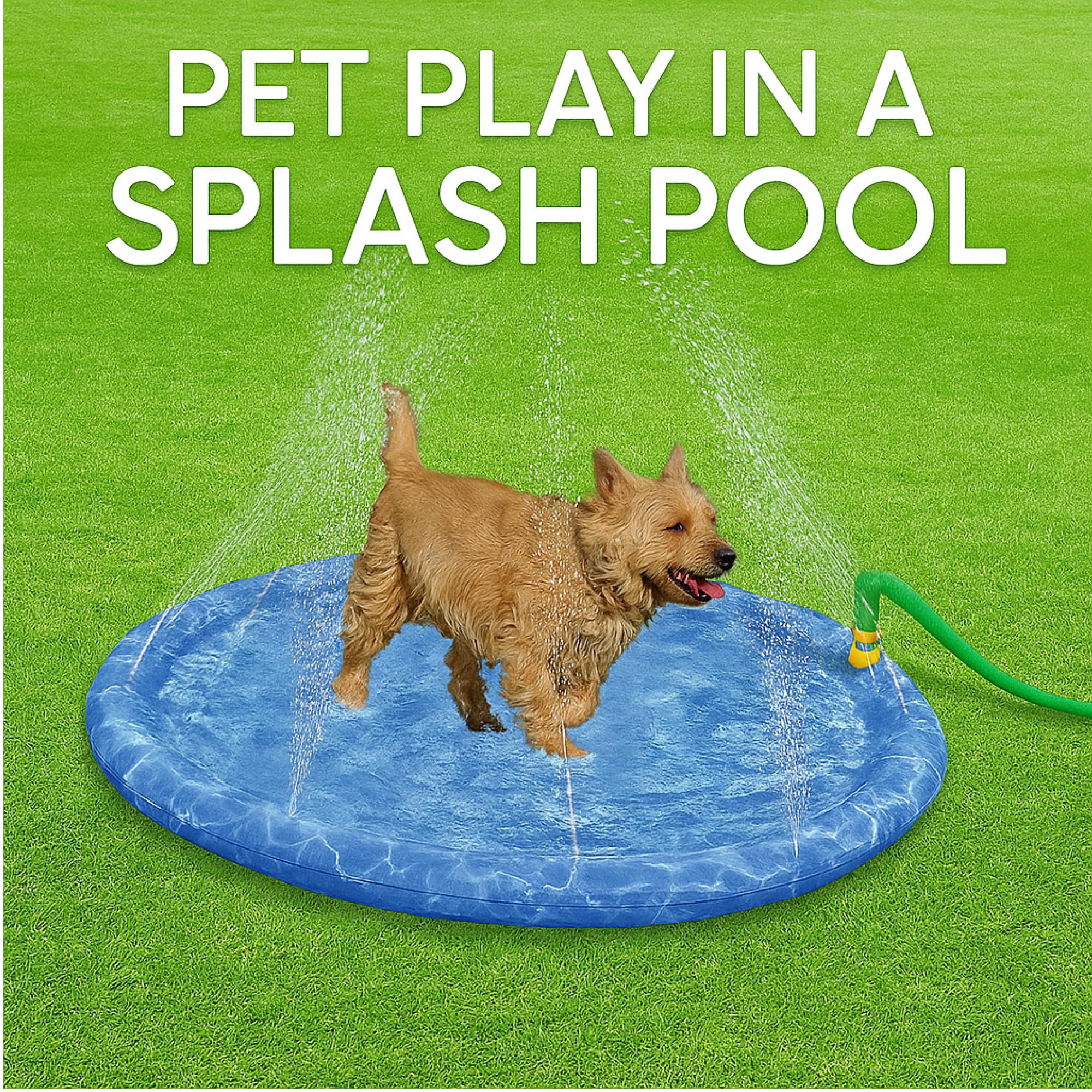 Lizzy Pet Splash Pool & Sprinkler 39in Summer Cooling Pad for Dogs