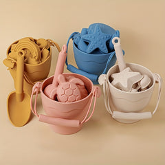 Kids Beach Toys Set with Bucket & Sand Molds, BPA-Free