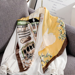 Vintage Casual Neckerchief Bandana Satin Head Scarf Boho Hair Wrap