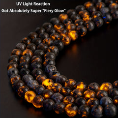 50-100pcs Yooperlite Glow Stone Beads Healing Energy Chakra UV Reactive Syenite