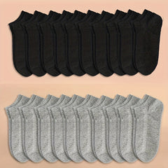 20 40 Pairs Solid Ankle Socks Soft & Lightweight Women's Stockings