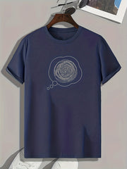 Scrawl Print Men's Graphic T-shirt for Summer