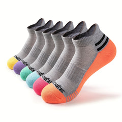 6 Pairs Colorblock Sports Socks Low Cut Ankle Socks Women's Stockings
