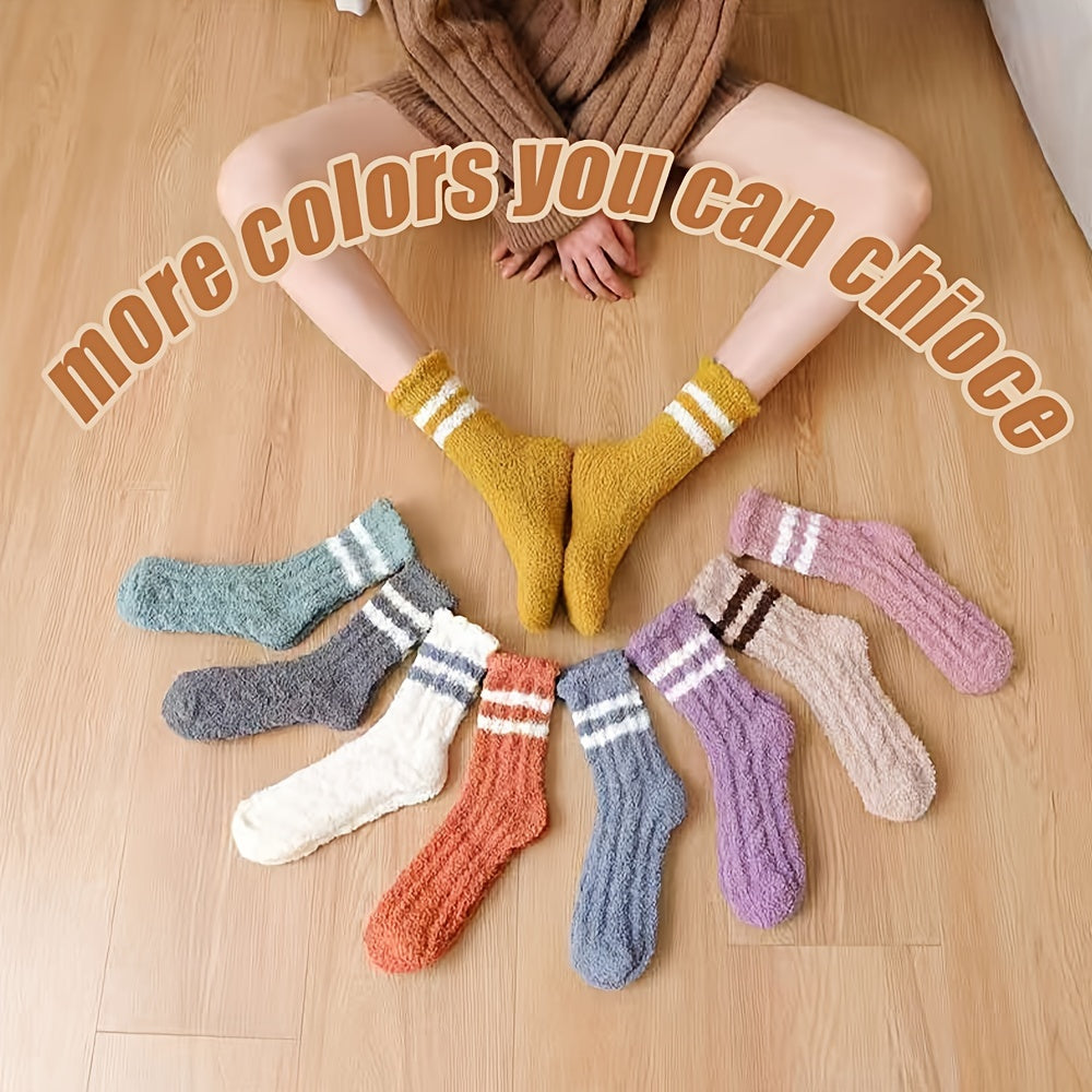 3pairs Fuzzy Slipper Socks Cozy Warm Winter Home Sleeping Socks with Grippers