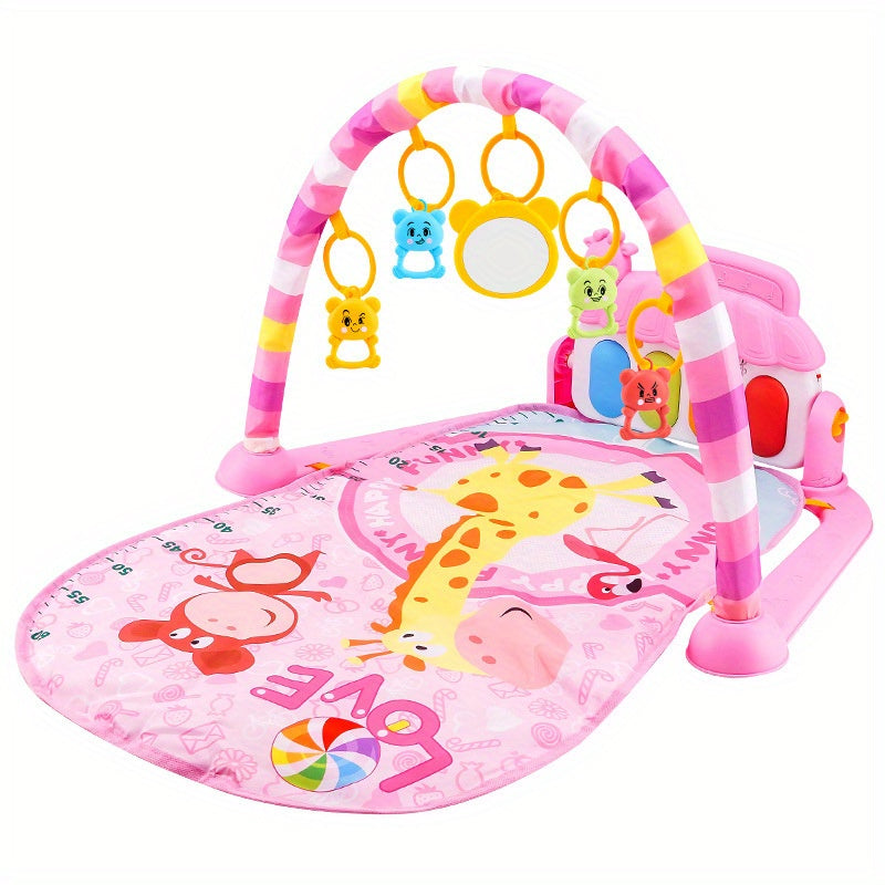 2-in-1 Baby Fitness Rack & Piano Play Mat - Educational Crawling Mat