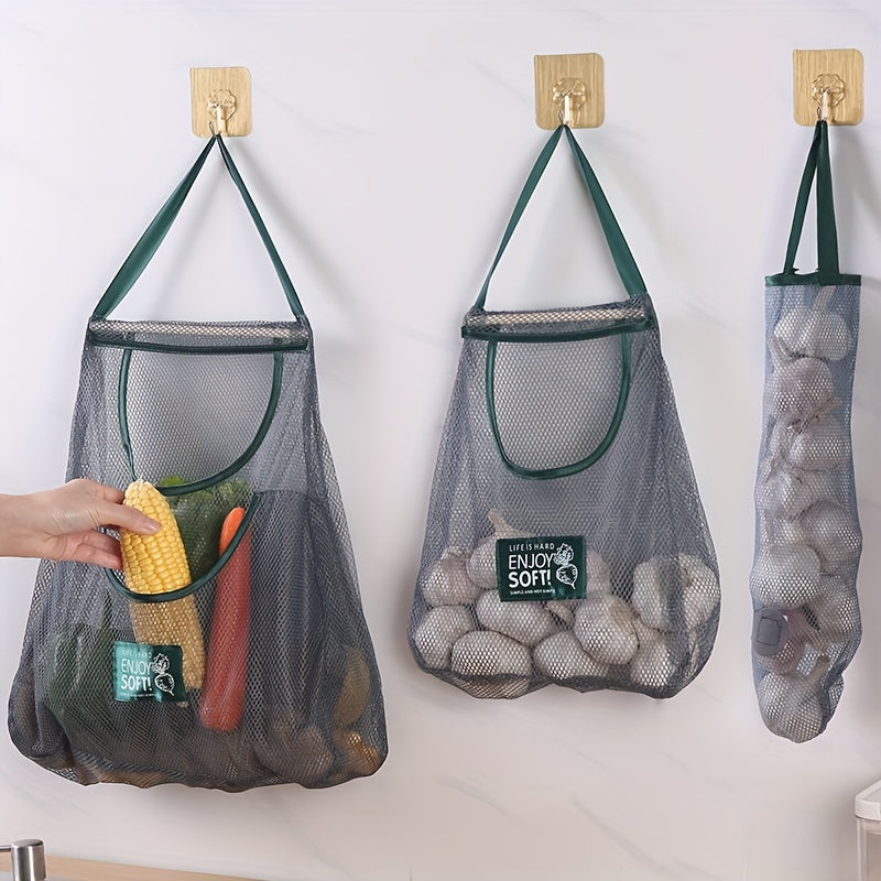 Hanging Mesh Bag for Kitchen Storage of Vegetables and Fruits