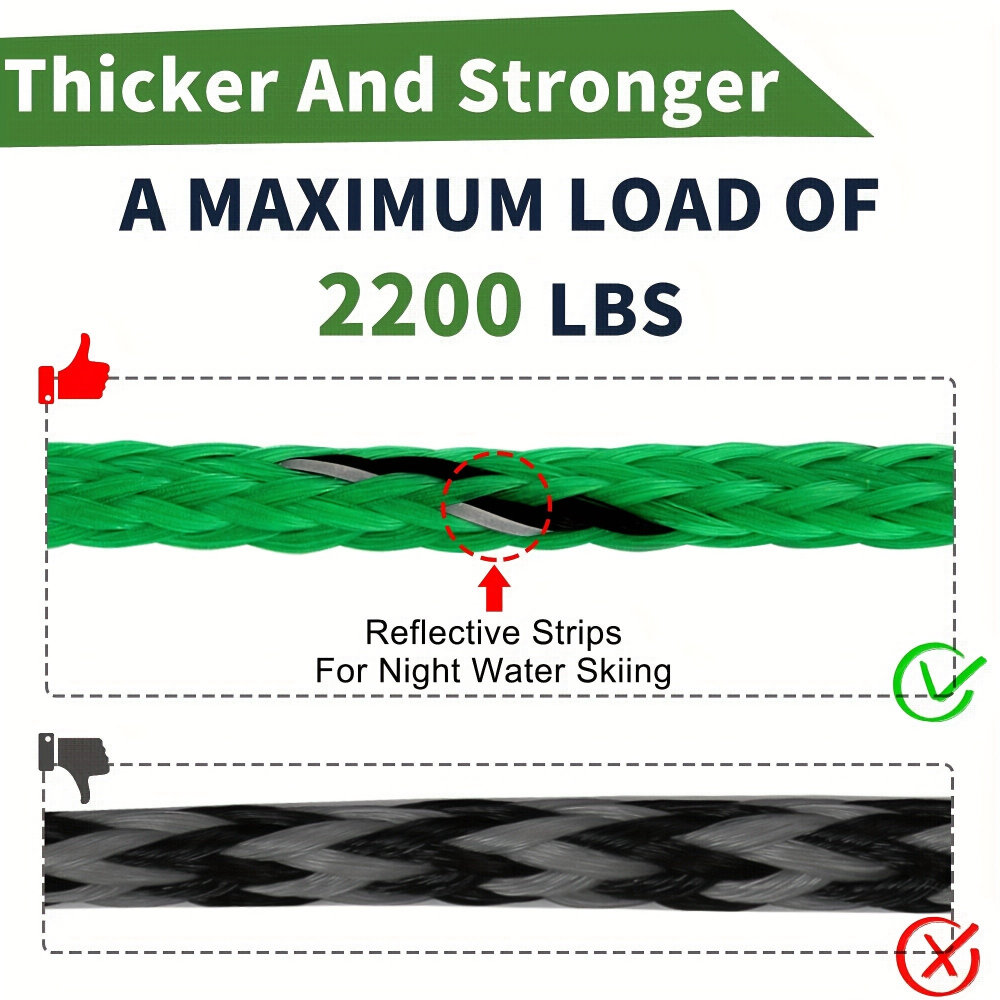 86m Wakeboard Water Ski Rope 38 Floating Handle 4 Sections Tow Rope for Tubing
