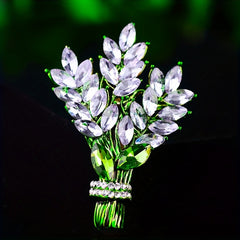 Vintage Lavender Rhinestone Wings Brooch For Men Suit Rhinestone Brooch
