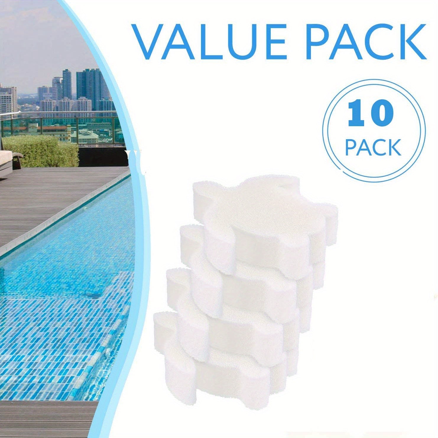 10pcs Absorbing Sponges for Pools & Spas