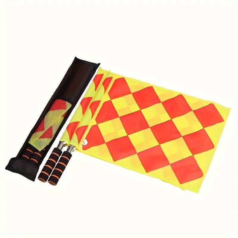 2pcs Small Checkered Referee Flags for Football Training