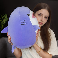 Round Sitting Whale Shark Plush Toy Doll Pillow Home Decoration