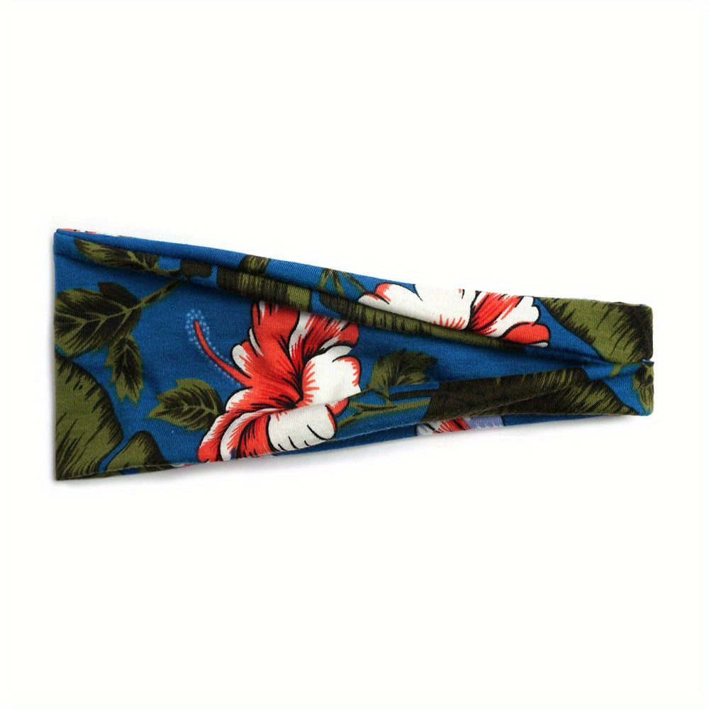 Sports Fold Headband Ladies Floral Print Hair Accessory