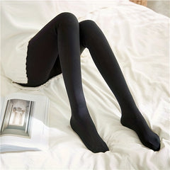Plush Lined Tights Opaque High Waist Thermal Elastic Leggings
