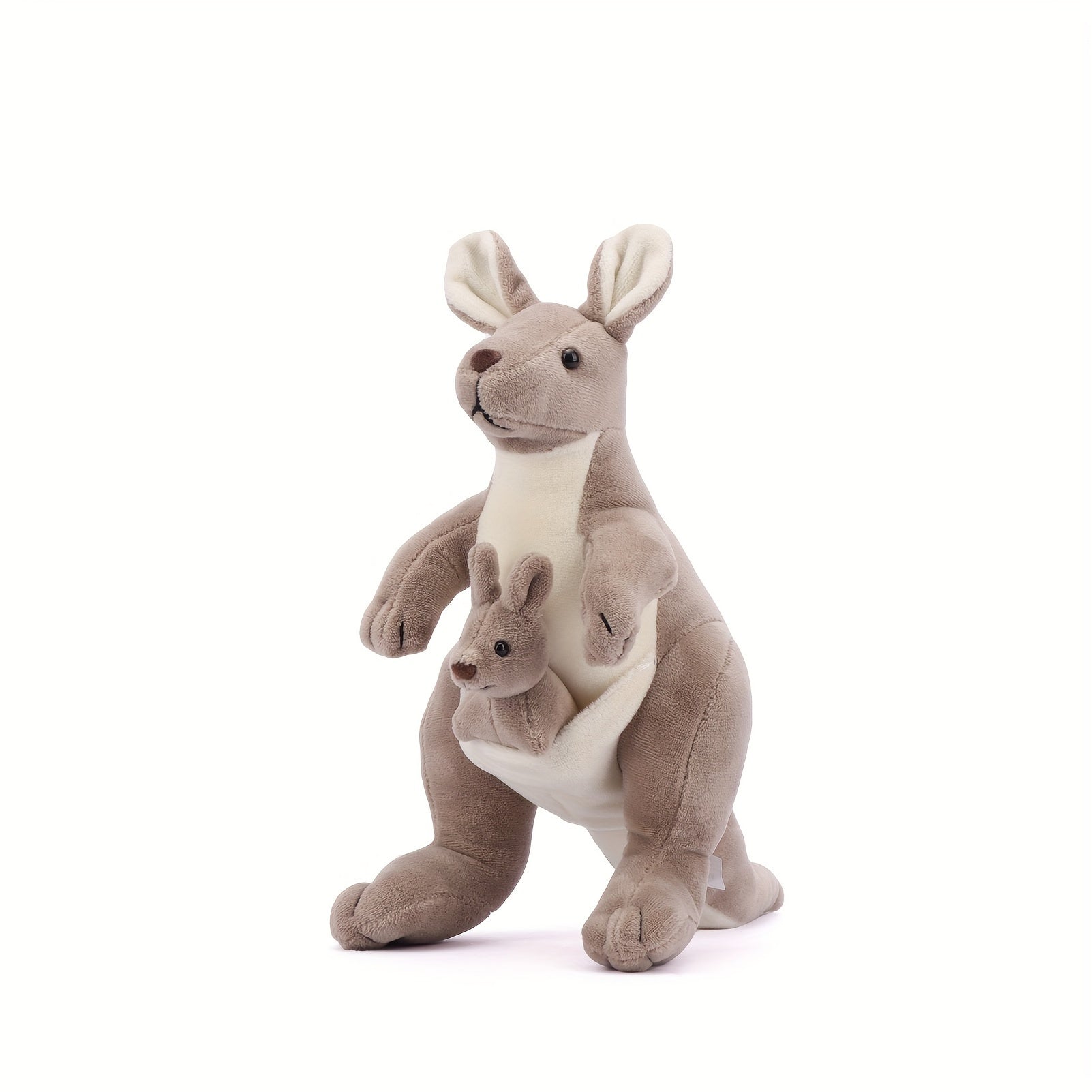 Khaki Kangaroo Plush Toy with Bunny