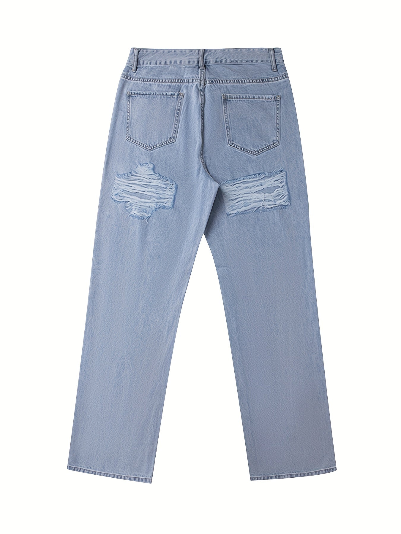 Loose Fit Straight Jeans High Waist Denim Pants Women's Clothing