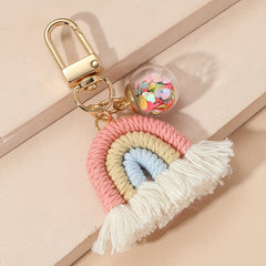 Boho Style Rainbow Tassel Keychain