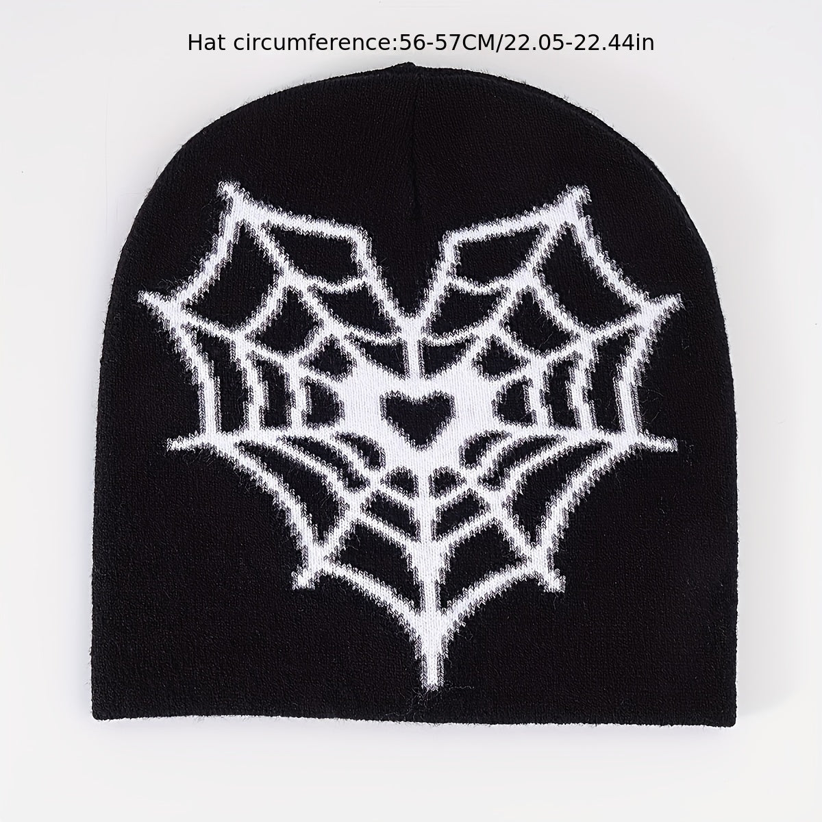 Heart Spider Web Jacquard Beanie Hip Hop Candy Skull Cap