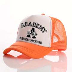 Summer Multicolor Hat Funny ACADEMY AWESOMENESS Letter Print Men's Peaked Cap