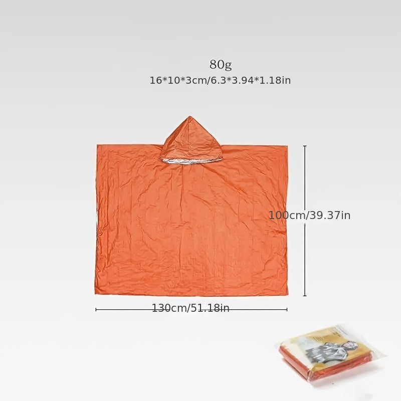 Portable Reflective Windproof Raincoat for Emergency Hiking