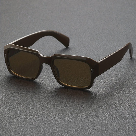 Square Frame Sunglasses Rivet Decor UV400