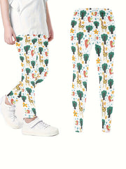 Girls Cartoon Unicorn Print Stretch Soft Leggings Elastic Waist Pants