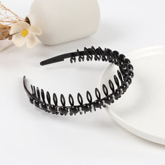 Wave Rhinestone Headband with Crystal Pearl Decoration