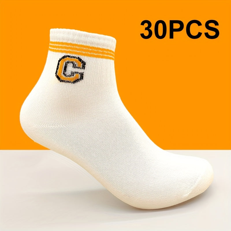 10 20 30 Pairs Letter Print Socks Short Women's Stockings