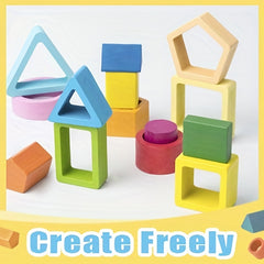 Montessori Wooden Sorting & Stacking Toy - Toddler Shape Sorting Gift