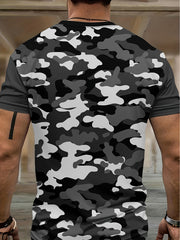 Camouflage Mens T-shirt & Drawstring Shorts Set Summer Outfit