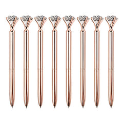 2pcs Crystal Diamond Ballpoint Pen Metal Bling Office Supplies Gift Pens