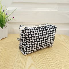 Large Capacity Canvas Cosmetic Bag with Coin Purse
