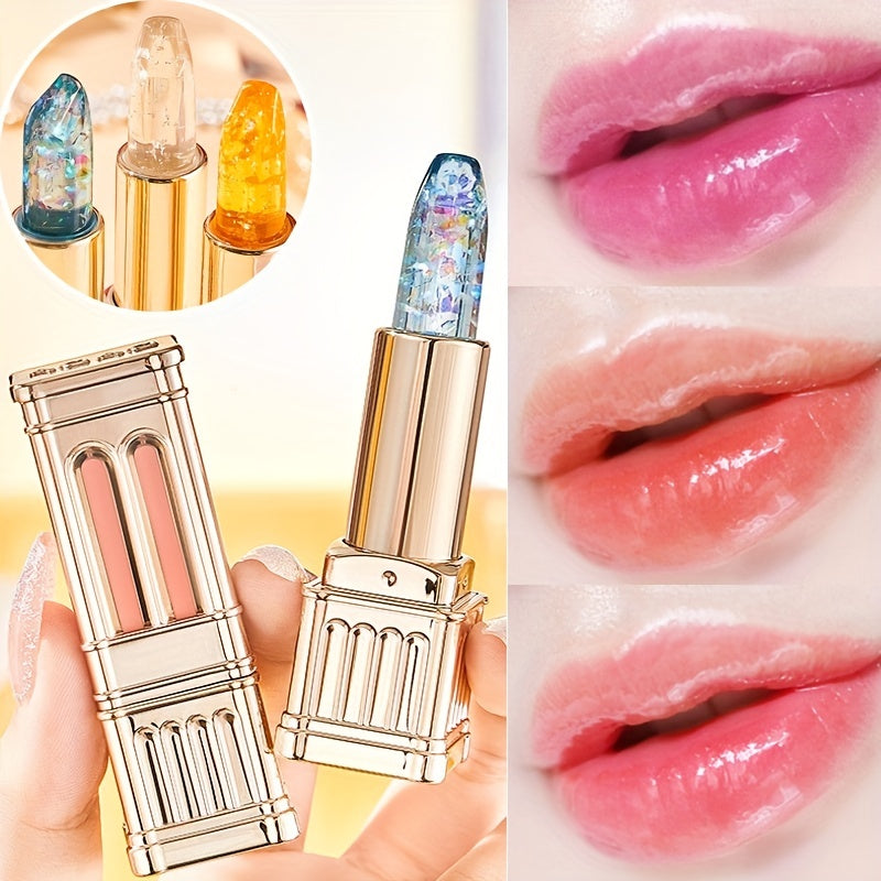 Glitter Temperature Changing Lip Balm Golden Foil Tinted Lipstick