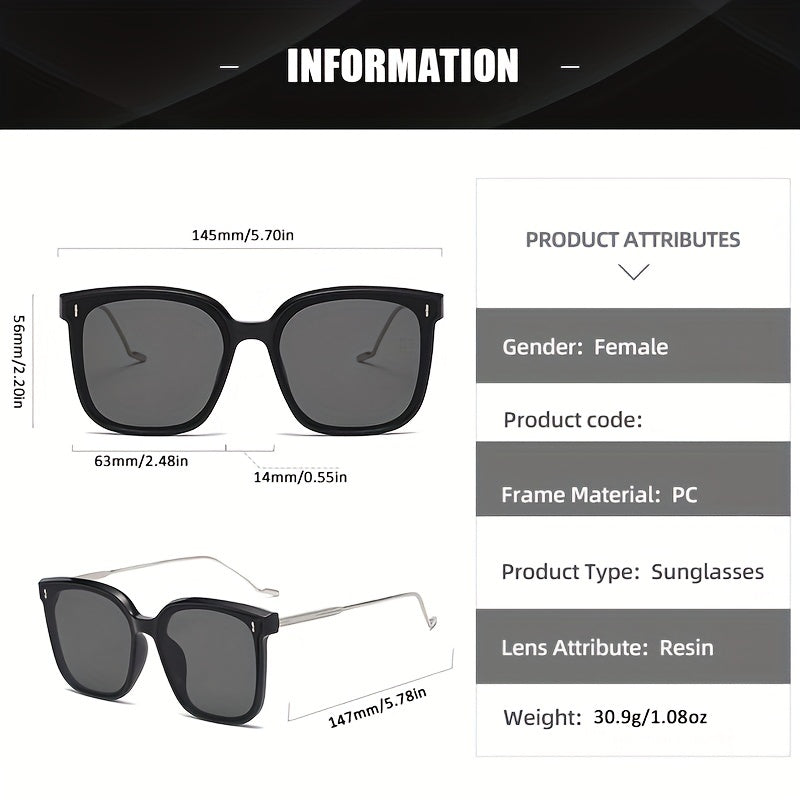 Men Square Frame Sunglasses UV Protection Summer Sunglasses