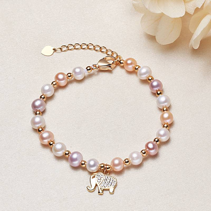 Baroque Pearl Bracelet with Gold Beads