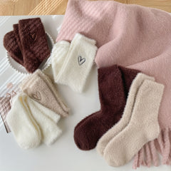 5 Pairs Heart Pattern Socks Cozy & Cute Women's Stockings