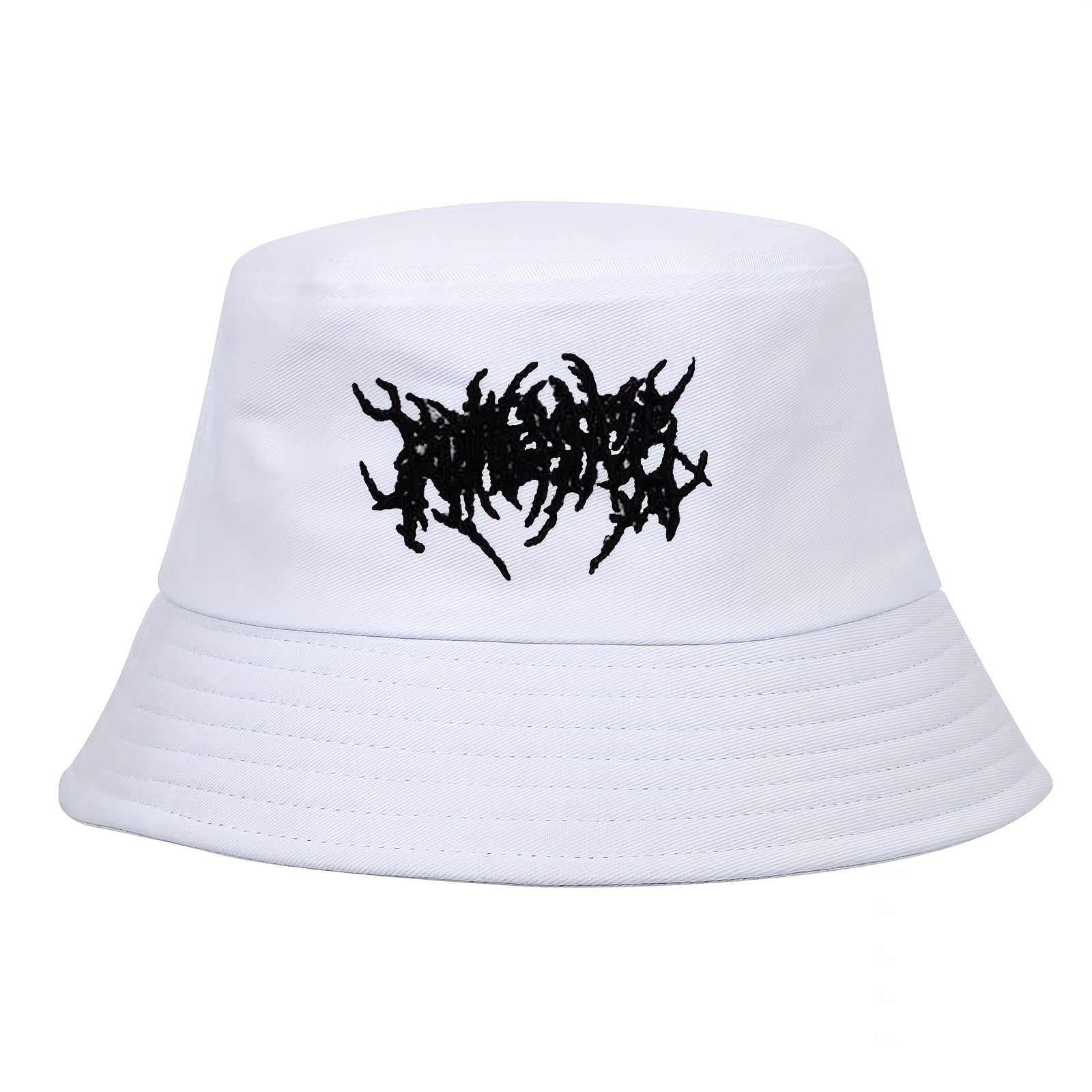 Gothic Embroidery Cotton Bucket Hat Unisex Lightweight Sunshade